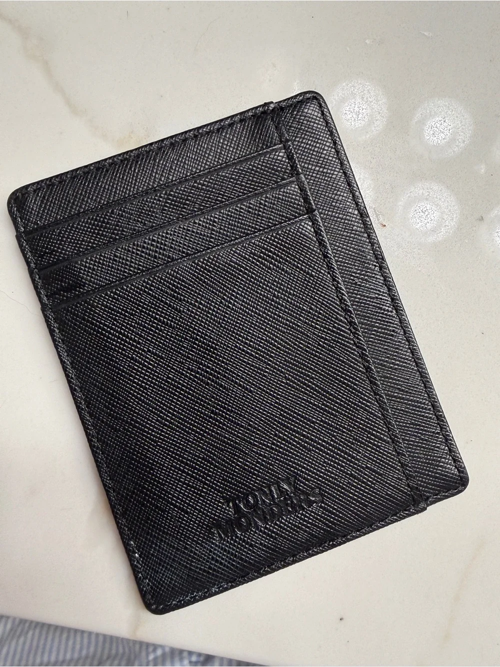 Black Leather Card Holder Sleeve